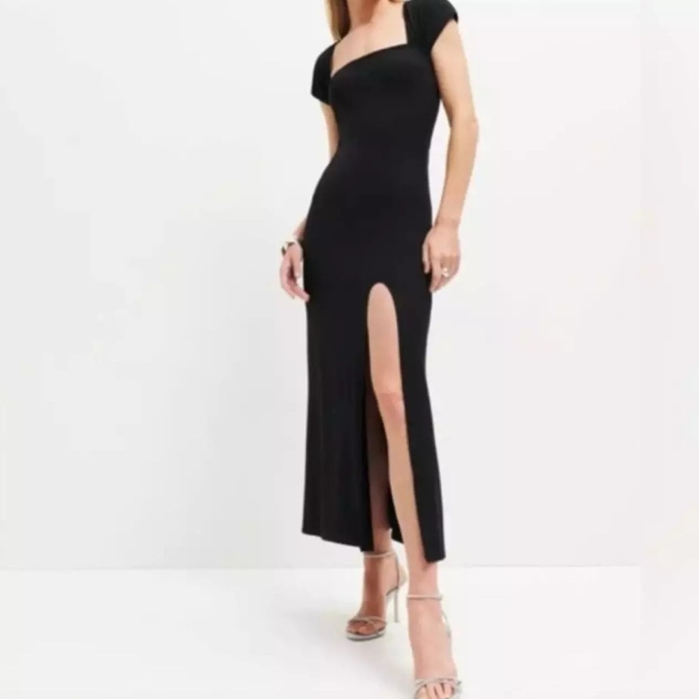 Reformation Harlyn Black Cut Out Short Sleeve Maxi Dress M B2042